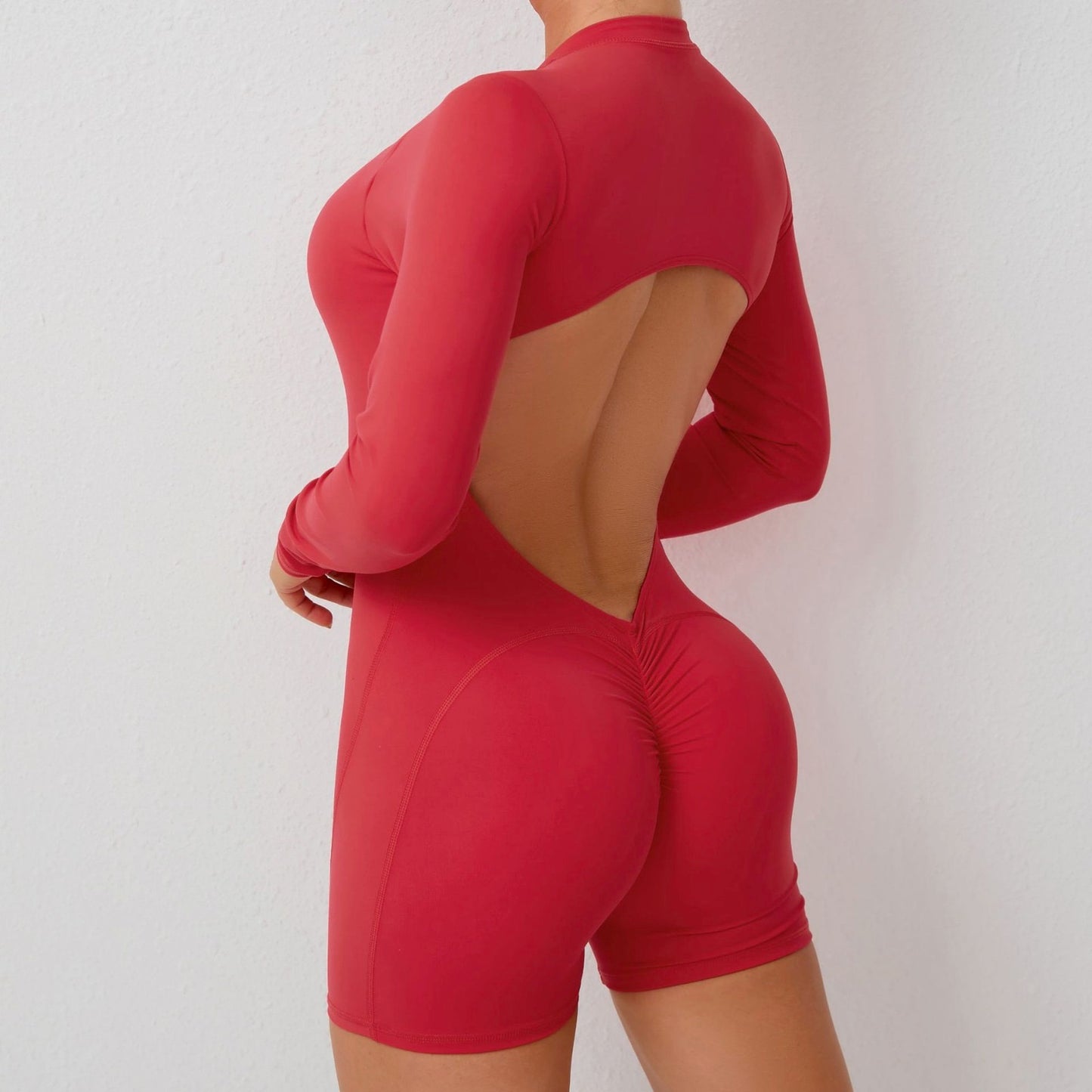 Zip Up Open Back Romper