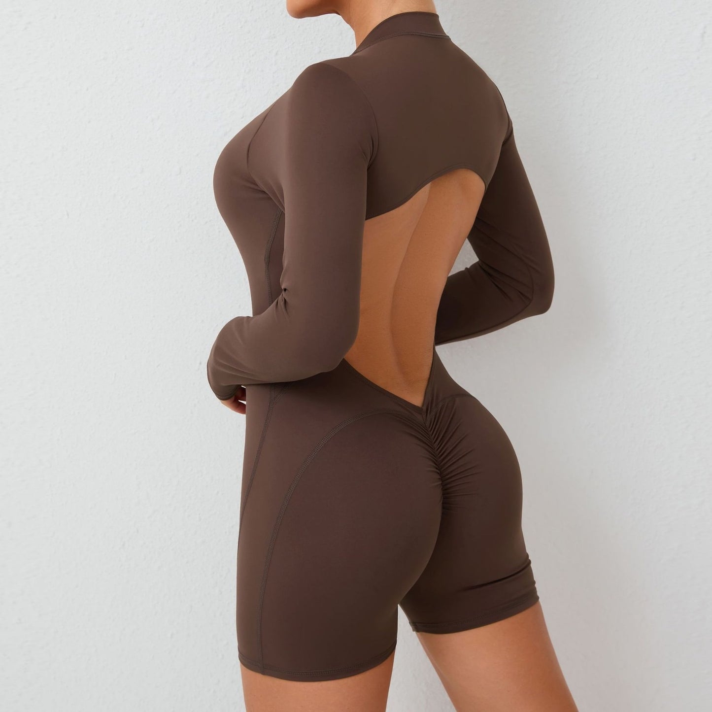 Zip Up Open Back Romper
