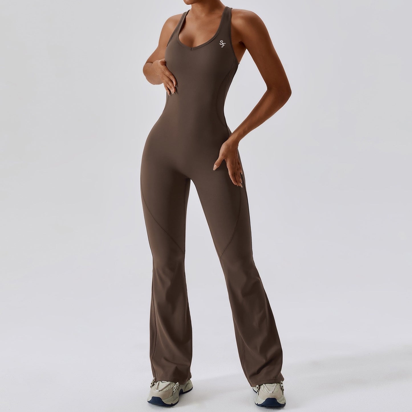 Bell Bottom Open Back Bodysuits