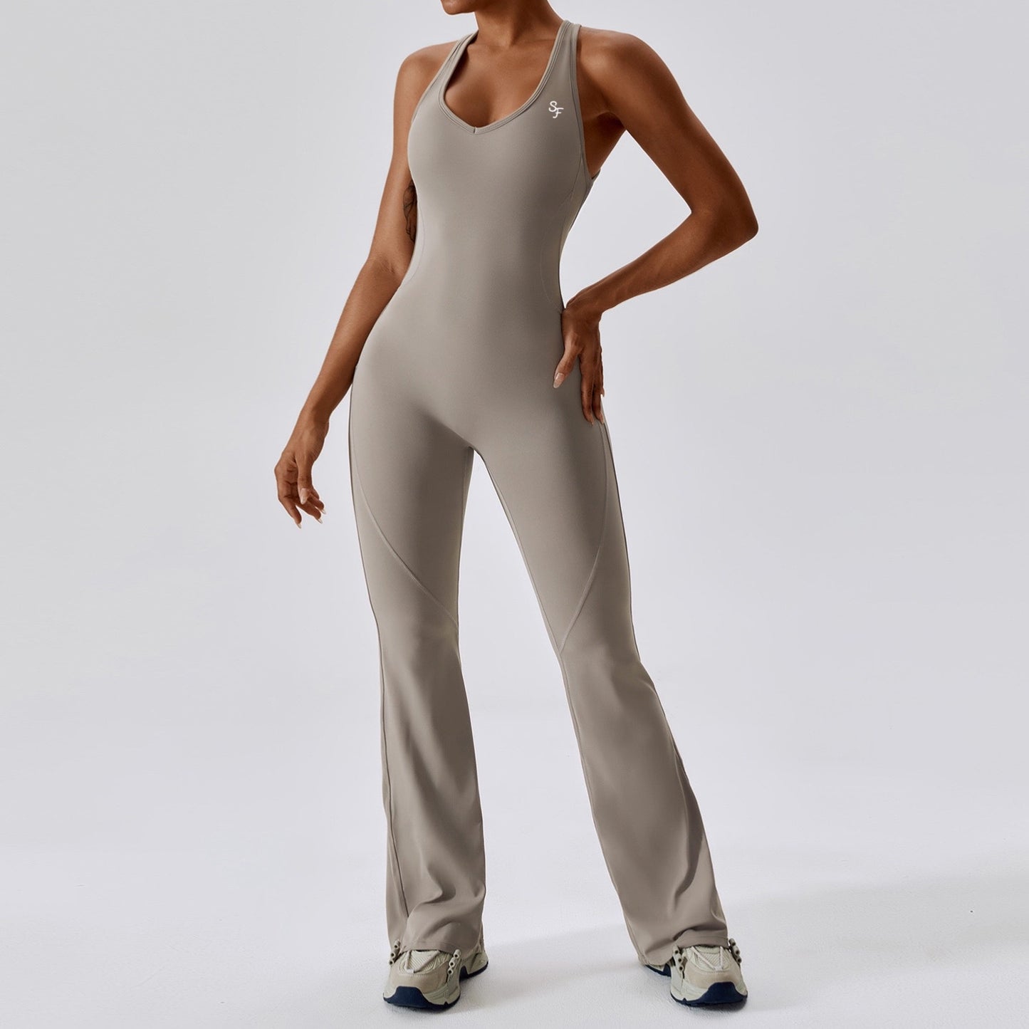 Bell Bottom Open Back Bodysuits