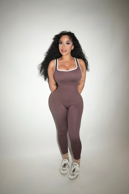 Contrast Openback jumpsuit