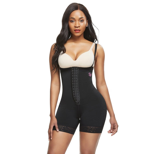 Black post-surgical compression bodysuit - SlimieeFit