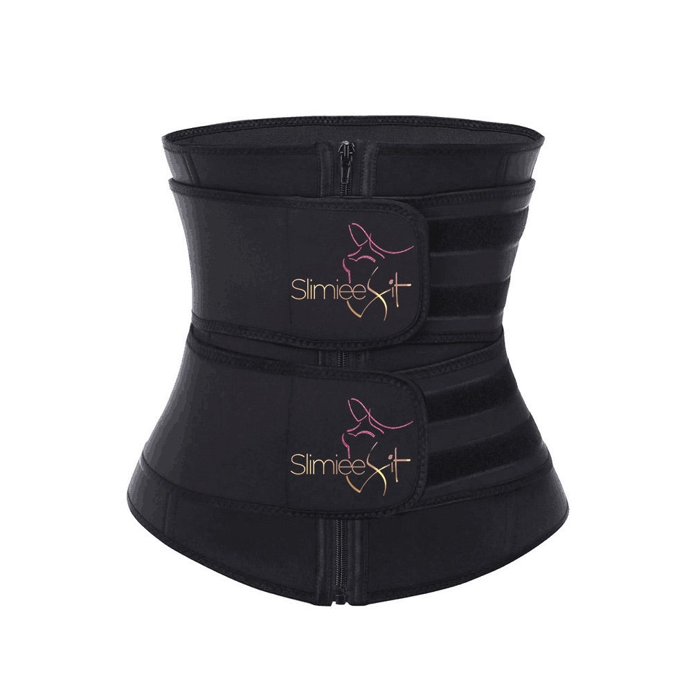Body waist trainer with zipper and Velcro straps - Slimiee Fit