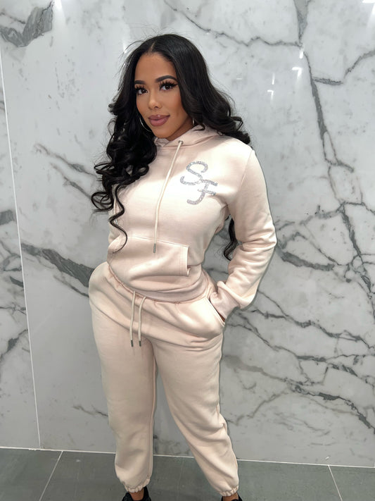 Nude Bling Sweatsuit