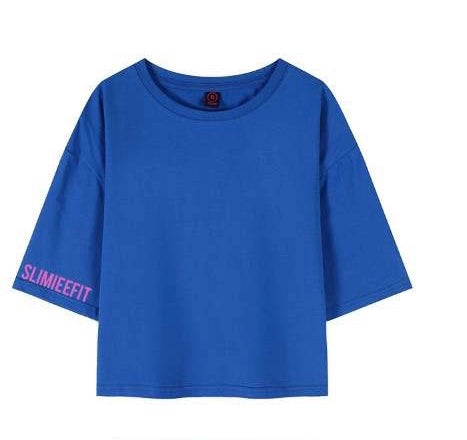 SlimieeFit Crop T-shirt Blue